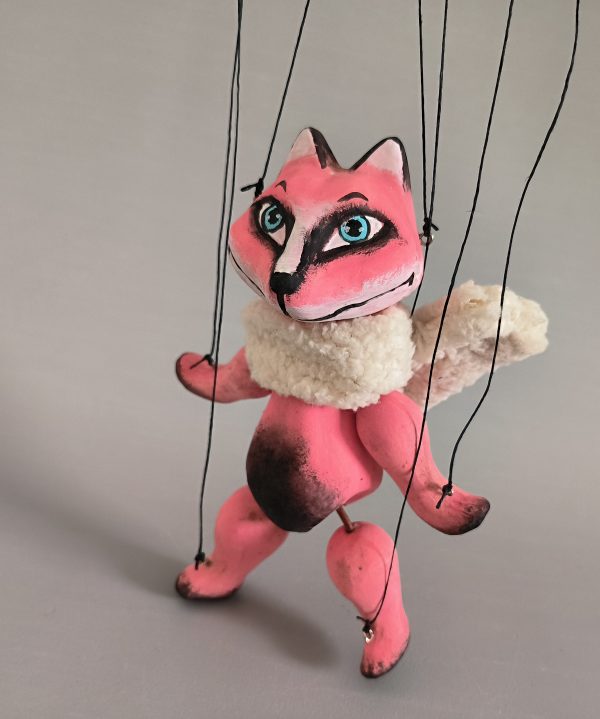 Pink Fox puppet - axamarionettes shop