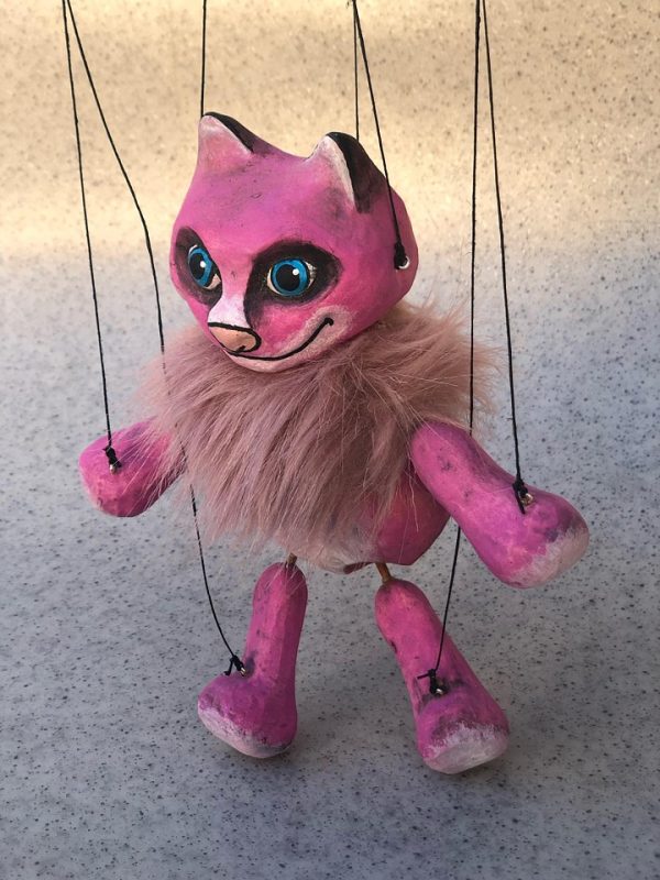 Pink cat puppet for sale - buy hand-made marionettes