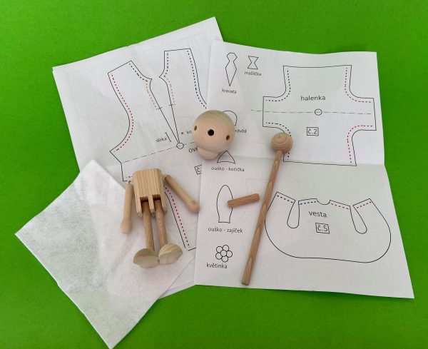 DIY bear wooden puppet
