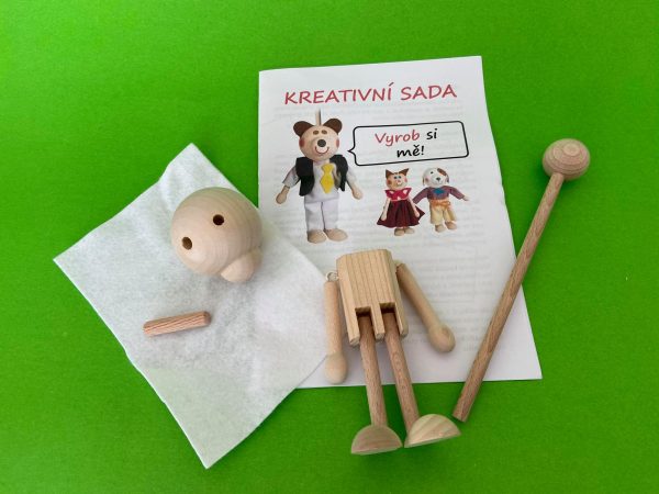 DIY bear wooden puppet