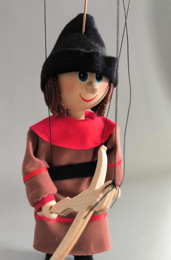 Robin Hood small wooden Czech puppet