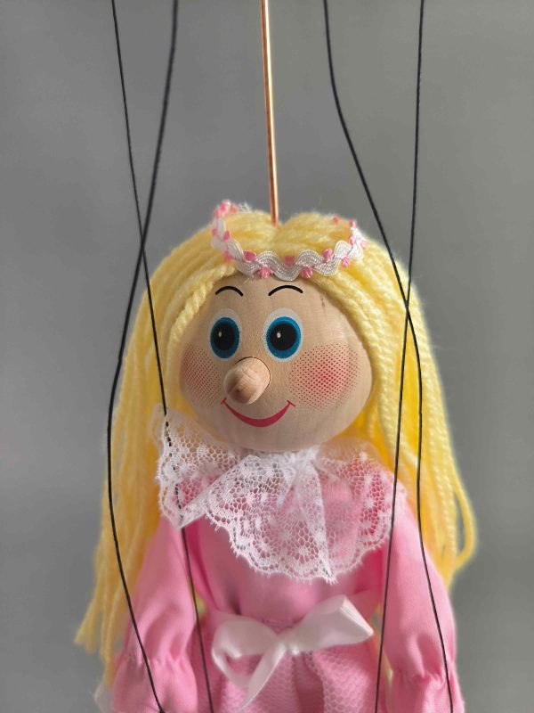 Pink Fairy wooden Czech puppet