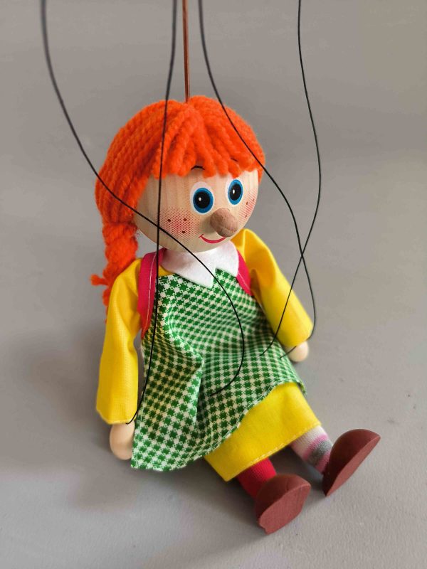 Girl wooden Czech puppet