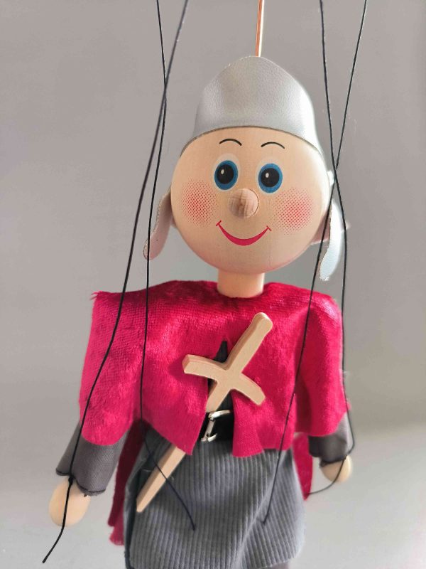 Knight small wooden Czech puppet