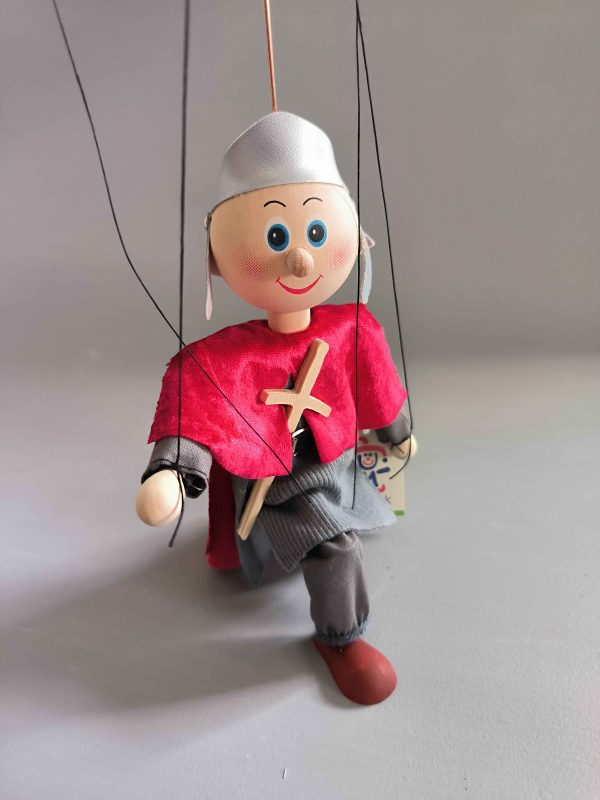 Knight small wooden Czech puppet