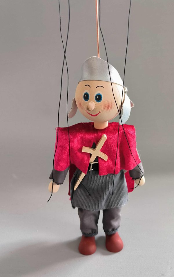 Knight small wooden Czech puppet