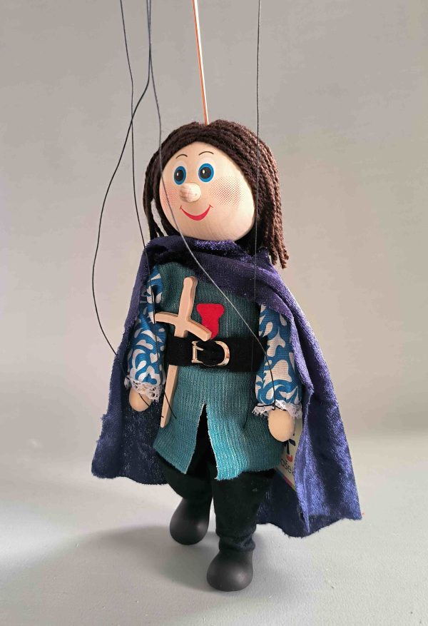 Knight small wooden Czech puppet