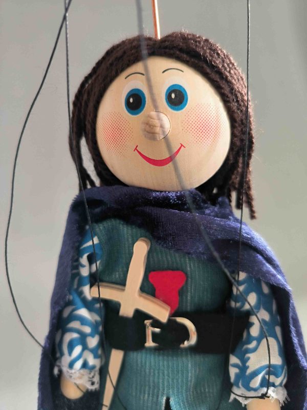 Medieval Knight small wooden Czech puppet for sale