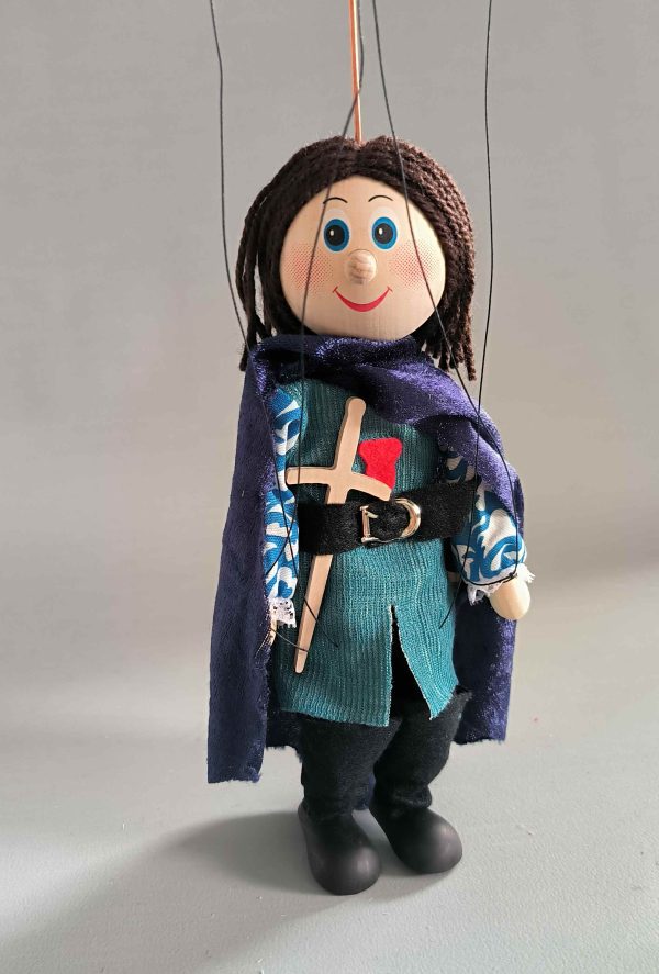 Knight small wooden Czech puppet
