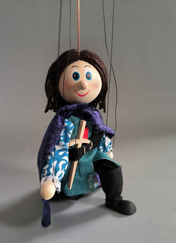 Knight small wooden Czech puppet