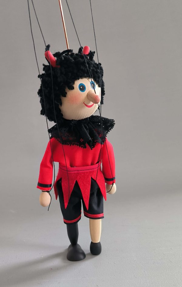 Little Devil small wooden Czech puppet