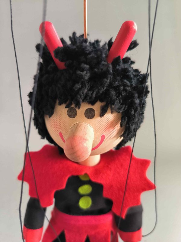Little Devil small wooden Czech puppet