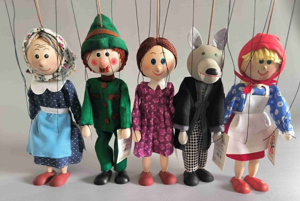 Little Red Riding Hood wooden Czech puppet