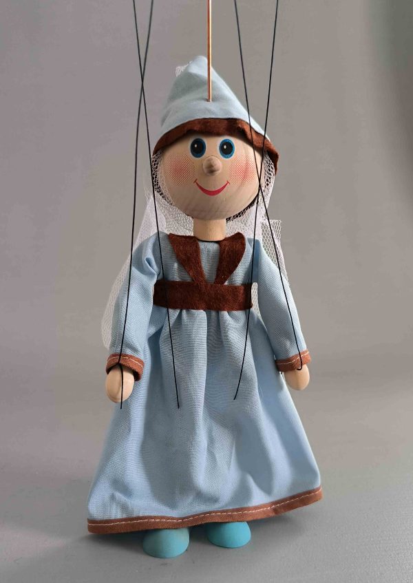 Medieval princess small wooden Czech puppet