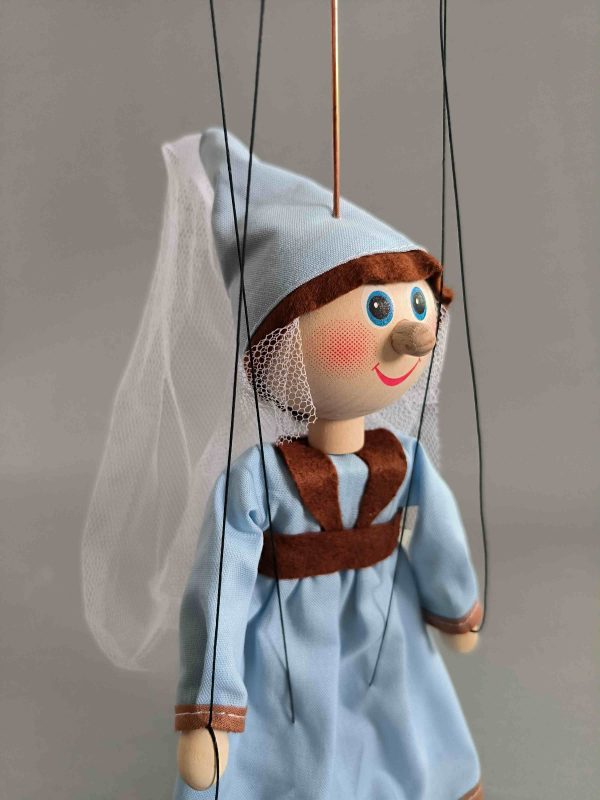 Medieval princess small wooden Czech puppet