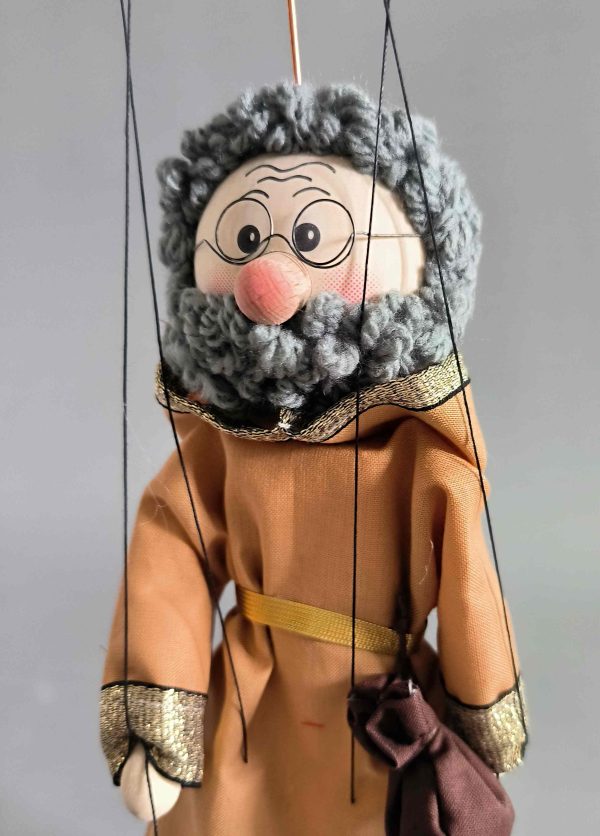 Merchant small wooden Czech puppet