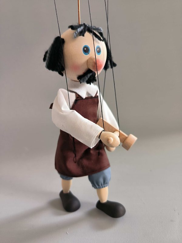 Shoemaker small wooden Czech puppet