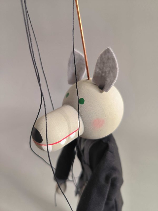 Wolf small wooden Czech puppet