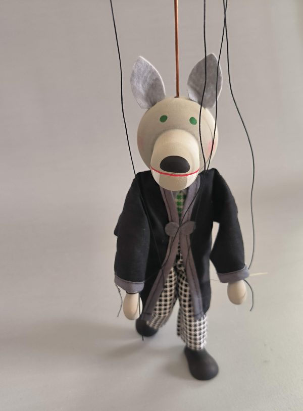 Wolf small wooden Czech puppet