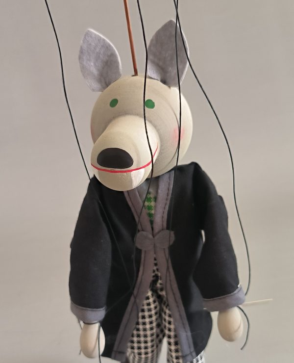 Wolf small wooden Czech puppet