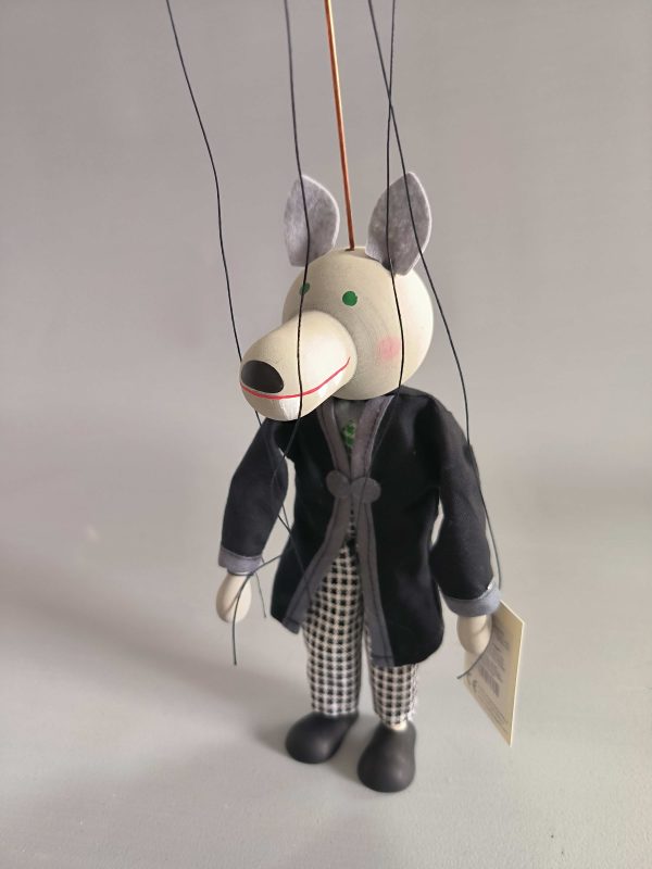Wolf small wooden Czech puppet
