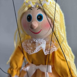 Yellow Fairy small wooden Czech puppet