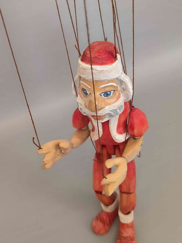 Santa Claus wooden puppet for sale original carved Czech marionettes