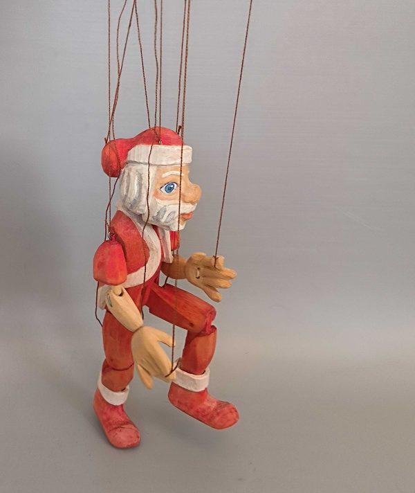 Santa Claus wooden puppet for sale original carved Czech marionettes