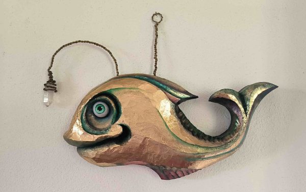 Golden Fish hand-carved unique original - Axamarionettes