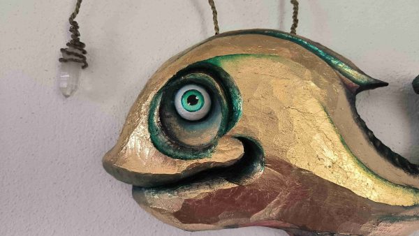 Golden Fish hand-carved unique original - Axamarionettes